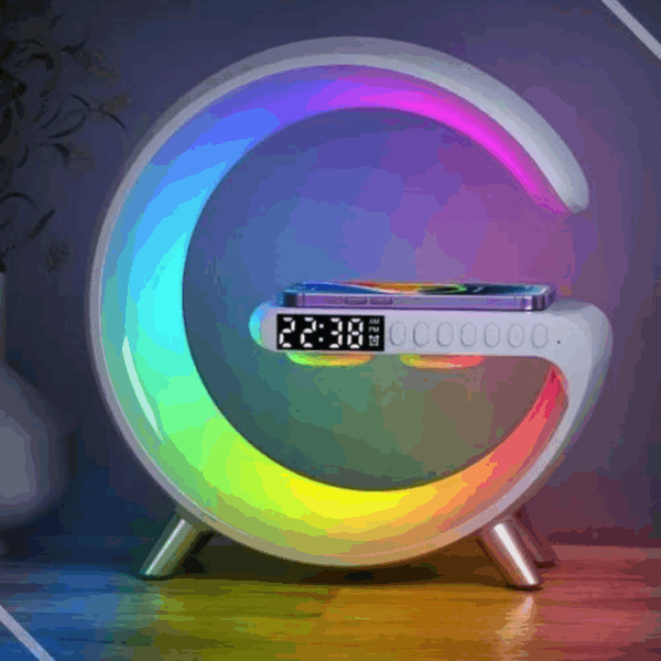 Caixa De Som Carregador E Luminária G Speaker Smart Station Cor Branco 110V/220V